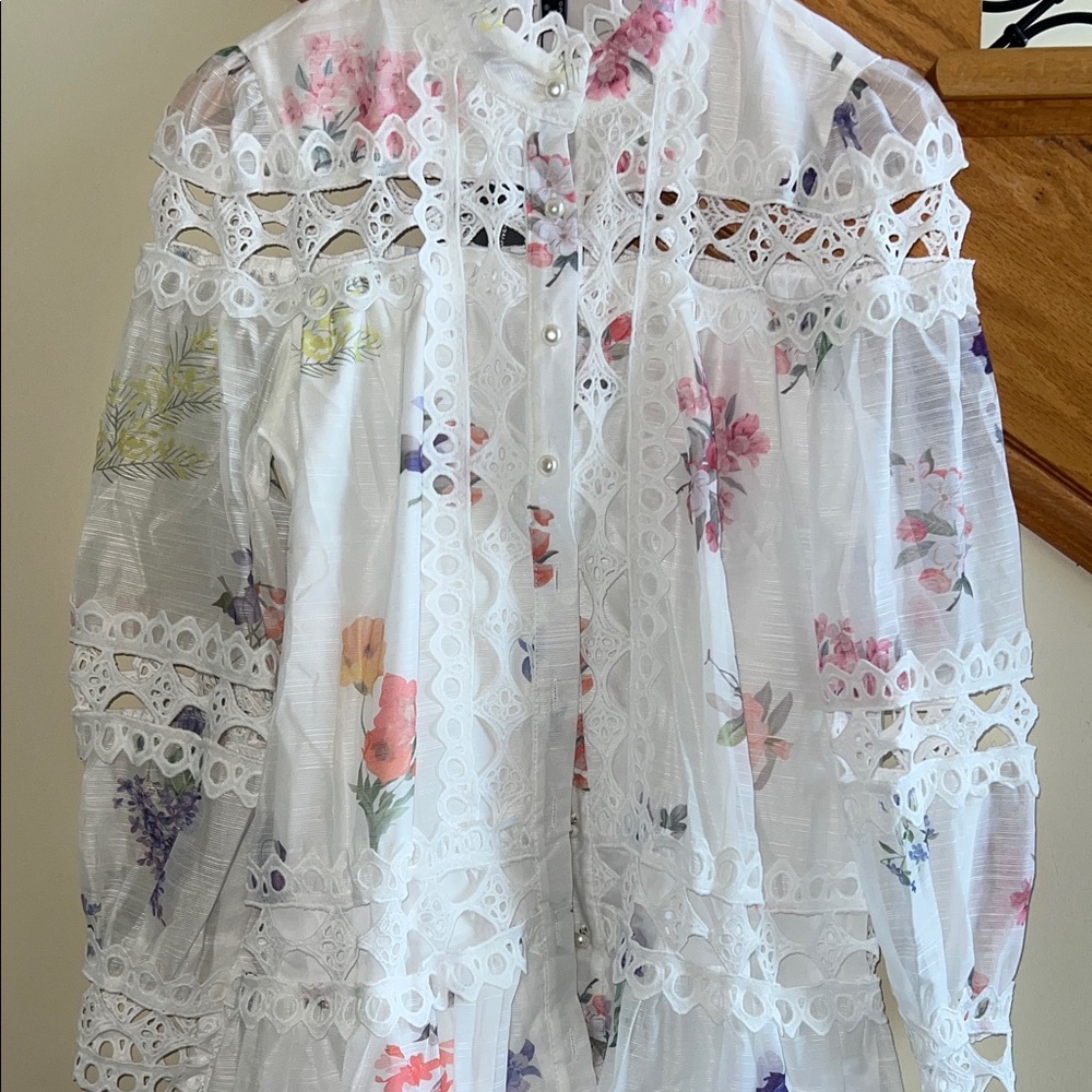 Lai Meng Five Cats Floral Lace Long Sleeve Dress Size Small New With Tag - Picture 8 of 16